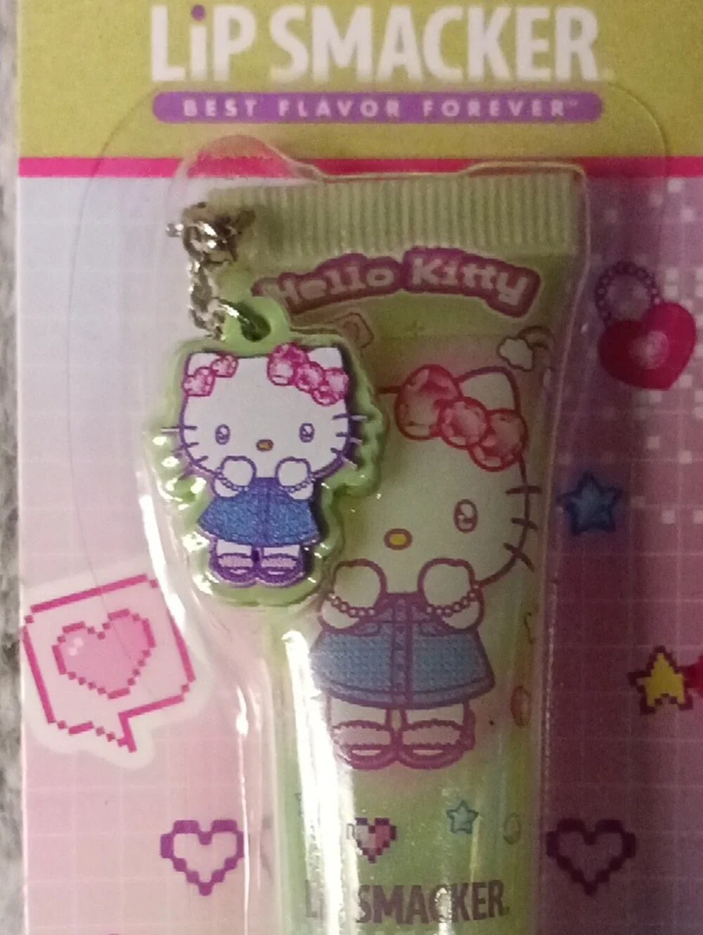 Hello Kitty Green Apple Lip Smacker Gloss with Charm